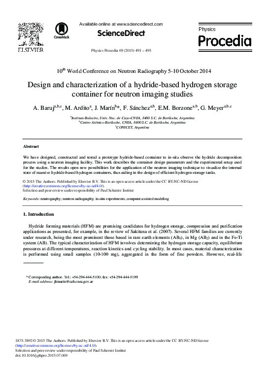(PDF) Design and Characterization of a Hydride-based Hydrogen Storage ...