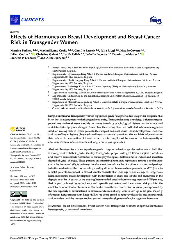 (PDF) Effects of Hormones on Breast Development and Breast Cancer Risk ...