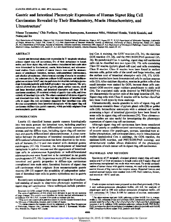 (PDF) Gastric and intestinal phenotypic expressions of human signet ...