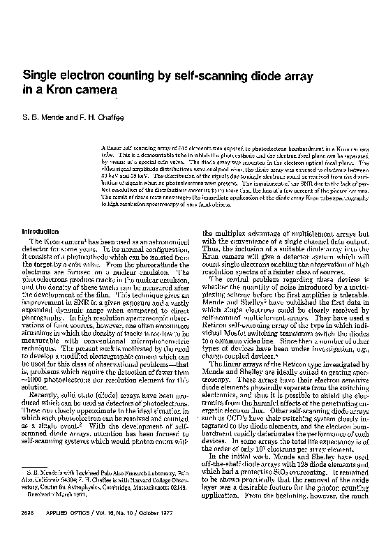 (PDF) Single electron counting by self-scanning diode array in a Kron ...