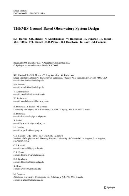 (PDF) THEMIS Ground Based Observatory System Design