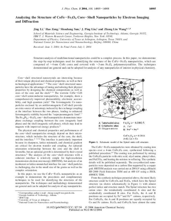 (PDF) Analyzing the Structure of CoFe−Fe3O4 Core−Shell Nanoparticles by ...