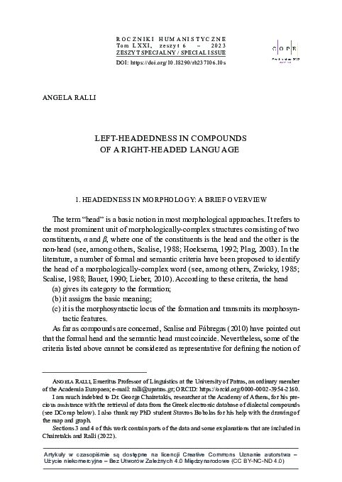 Left-Headedness in Compounds of a Right-Headed Language
