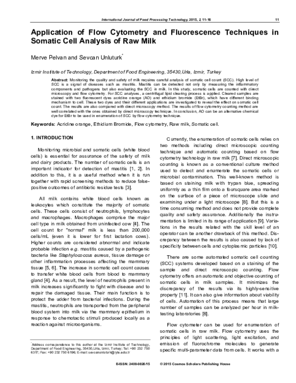 (PDF) Application of Flow Cytometry and Fluorescence Techniques in ...
