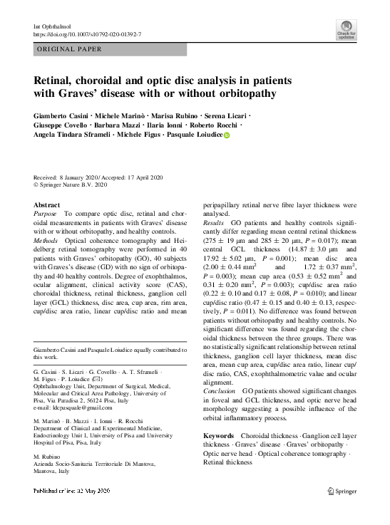 (PDF) Retinal, choroidal and optic disc analysis in patients with ...