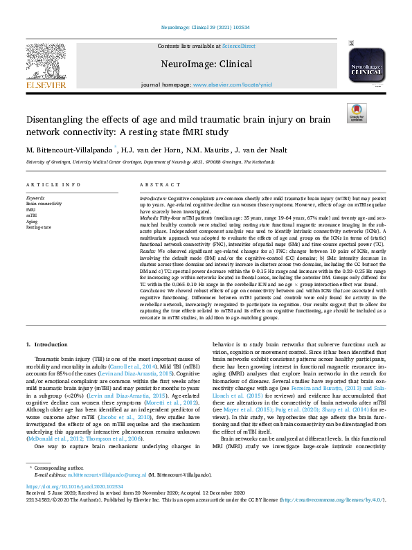 (PDF) Disentangling the effects of age and mild traumatic brain injury ...