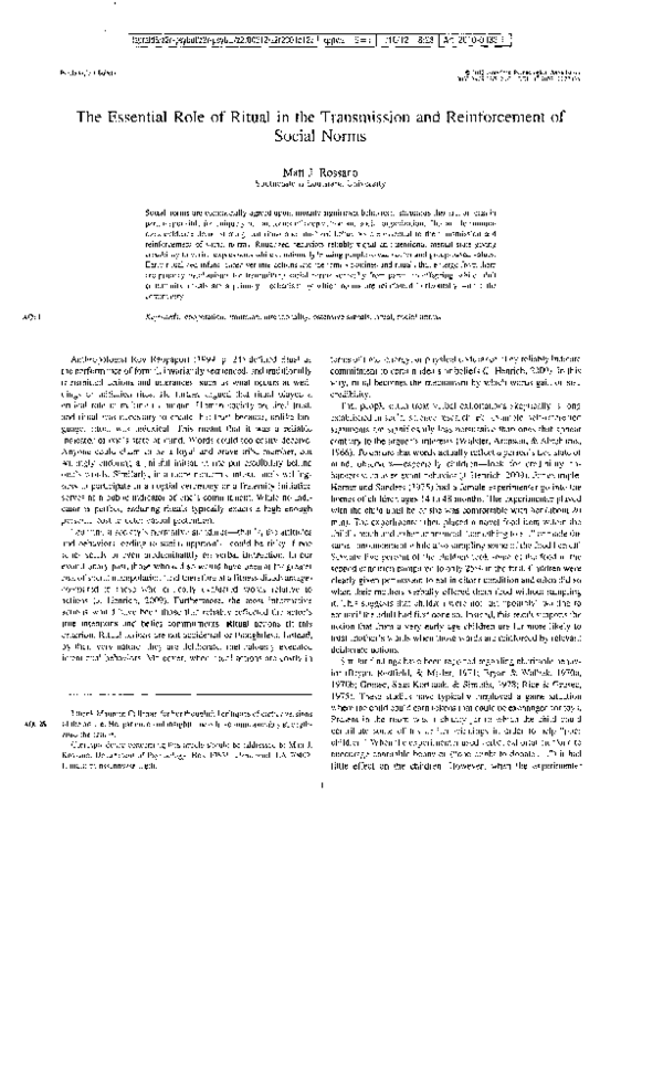 (PDF) The essential role of ritual in the transmission and ...