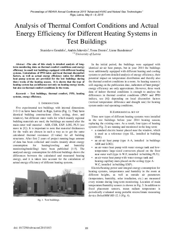 (PDF) Analysis of Thermal Comfort Conditions and Actual Energy ...