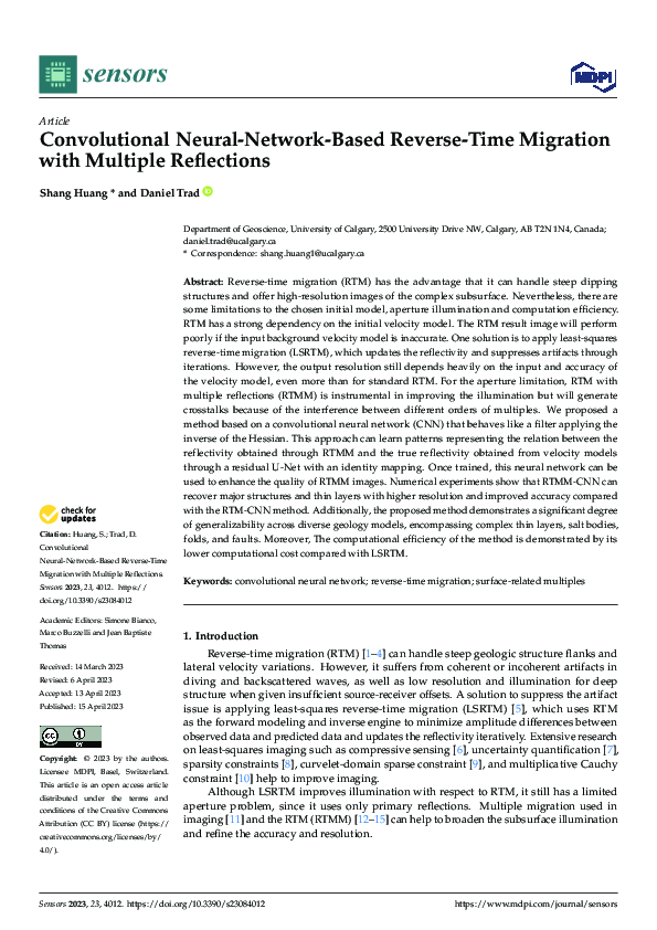 (PDF) Convolutional Neural-Network-Based Reverse-Time Migration with ...