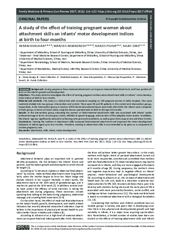 (PDF) A study of the effect of training pregnant women about attachment ...