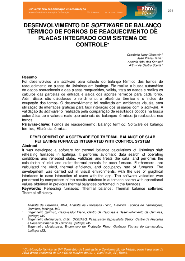 (PDF) Desenvolvimento De Software De Balanço Térmico De Fornos De ...