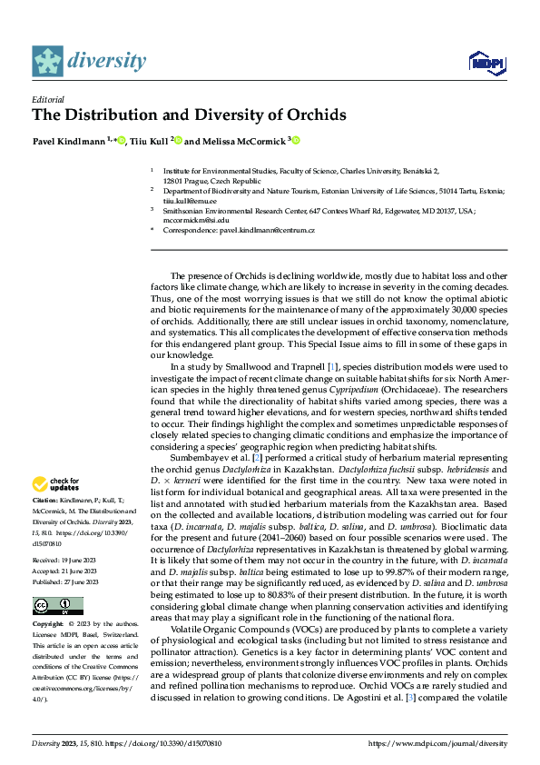 (PDF) The Distribution and Diversity of Orchids