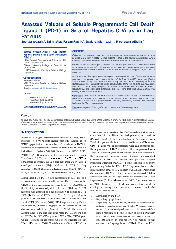 (PDF) Assessed Valuate of Soluble Programmatic Cell Death Ligand 1 (PD ...