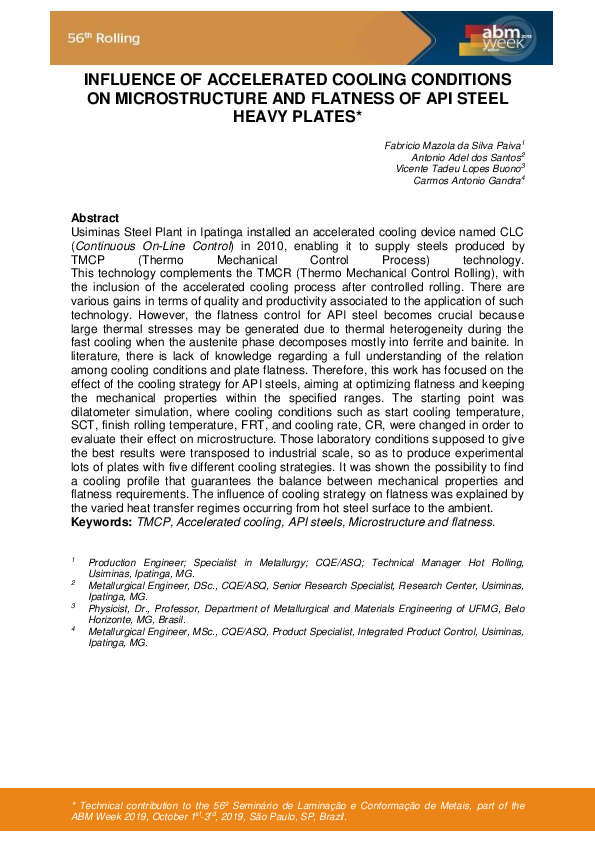 (PDF) Influence of Accelerated Cooling Conditions on Microstructure and ...