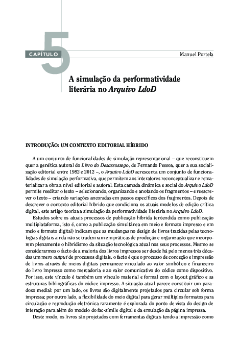 (PDF) A Simulação da Performatividade Literária no Arquivo LdoD