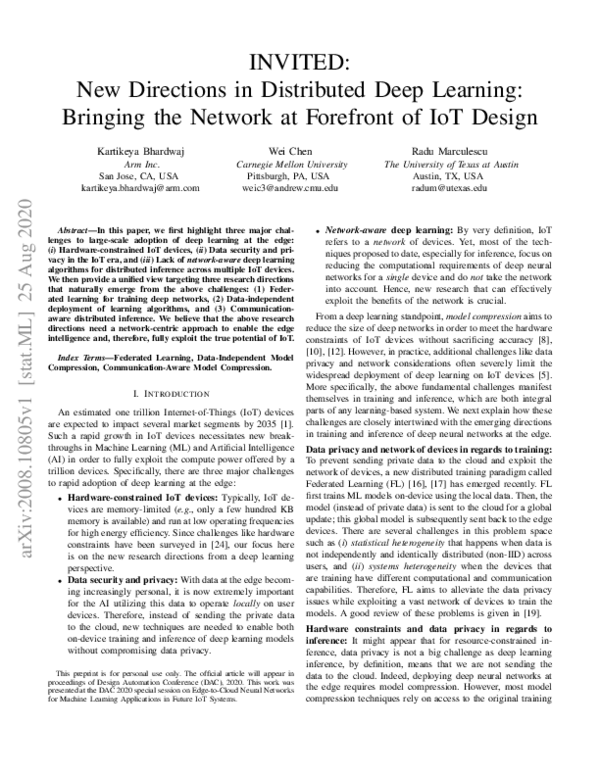 (PDF) New Directions in Distributed Deep Learning: Bringing the Network ...