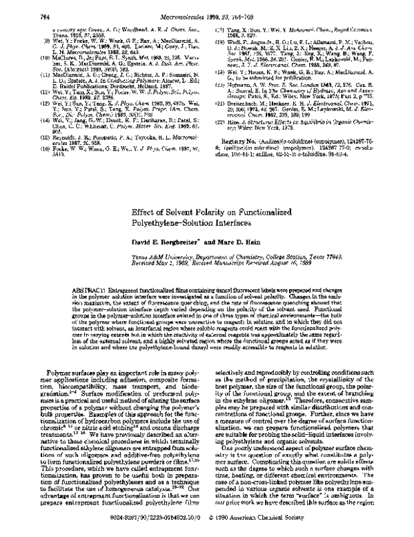 PDF) Effect of solvent polarity on functionalized