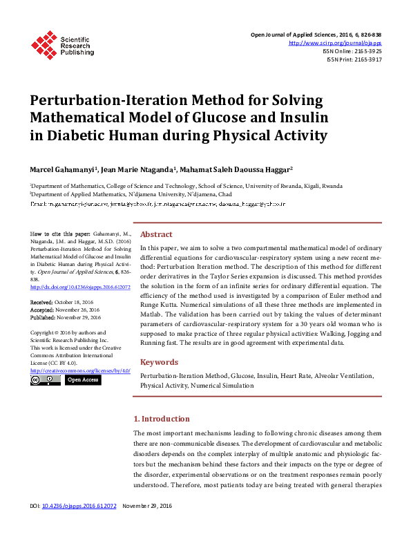 (PDF) Perturbation-Iteration Method for Solving Mathematical Model of ...