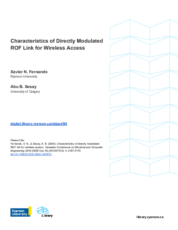 (PDF) Characteristics of directly modulated ROF link for wireless access