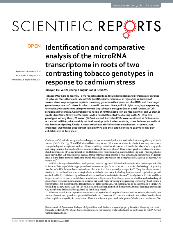 (PDF) Identification and Comparative Analysis of MicroRNAs Associated ...