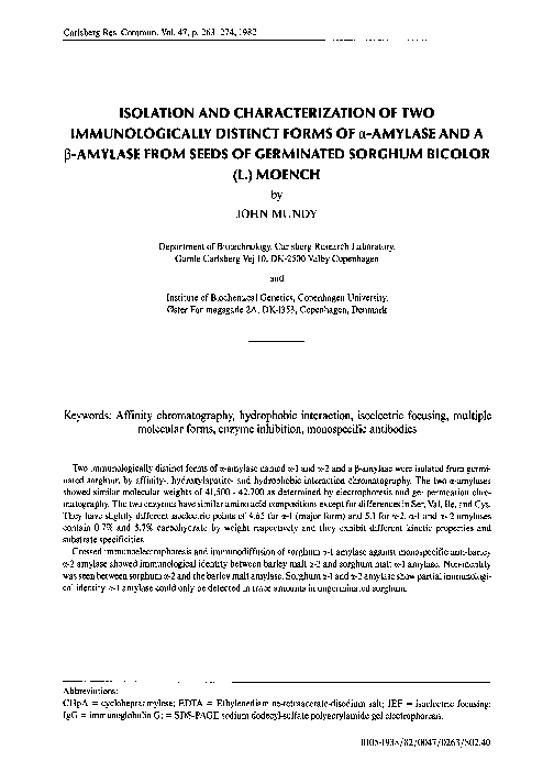 (PDF) Isolation and Characterization of 2 Immunologically Distinct ...