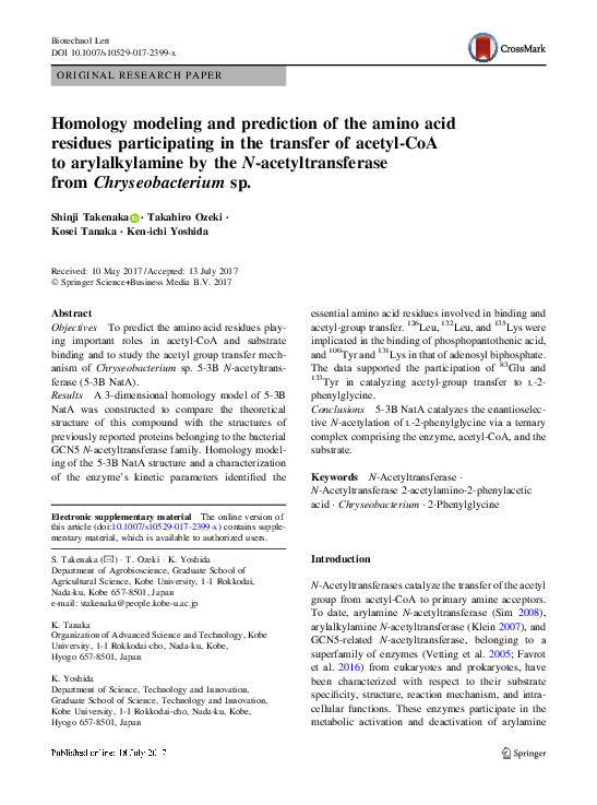 (PDF) Homology modeling and prediction of the amino acid residues ...