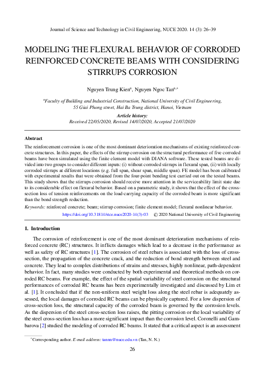 (PDF) Modeling the flexural behavior of corroded reinforced concrete ...