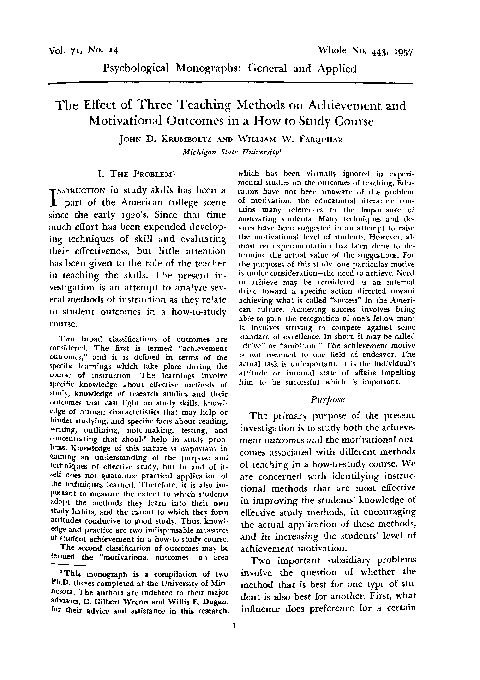 (PDF) The effect of three teaching methods on achievement and ...
