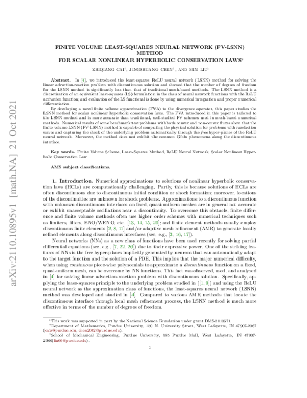 (PDF) Finite Volume Least-Squares Neural Network (FV-LSNN) Method for ...