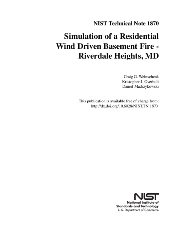 (PDF) Simulation of a Residential Wind Driven Basement Fire - Riverdale ...