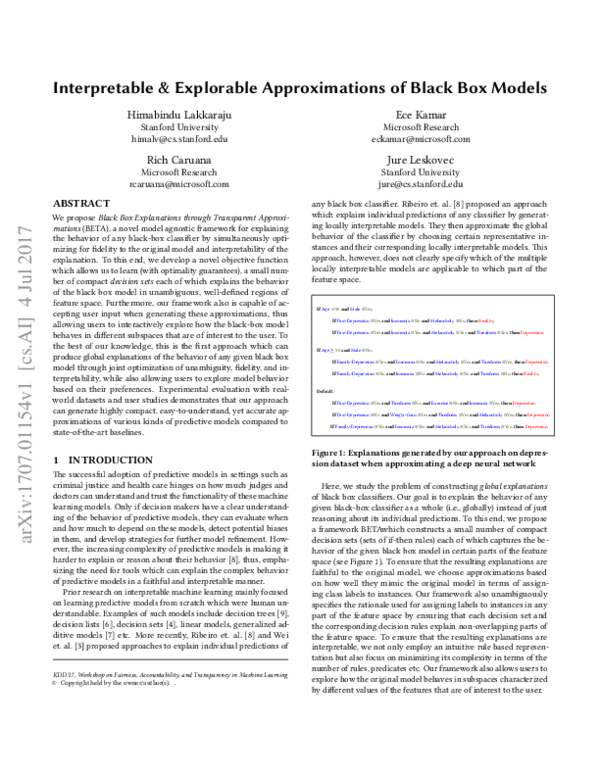 (PDF) Interpretable & Explorable Approximations of Black Box Models