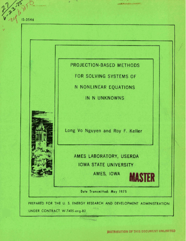 (PDF) Projection-based methods for solving systems of n nonlinear ...
