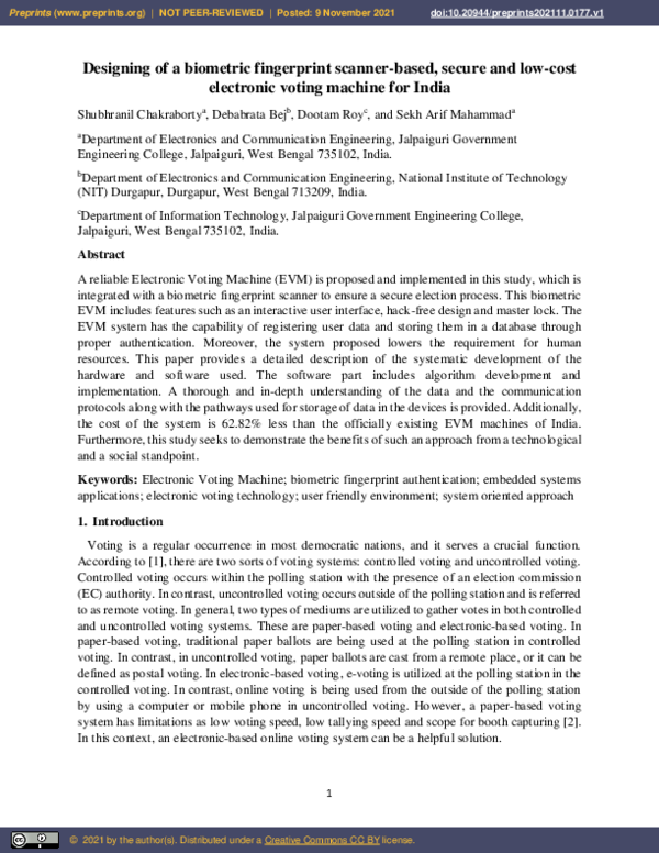 (PDF) Designing a biometric fingerprint scanner-based, secure and low ...