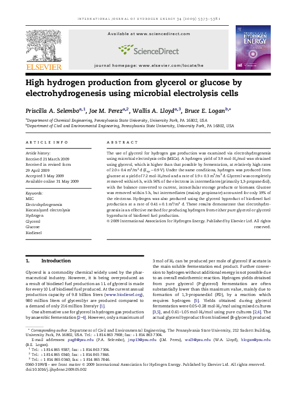 (PDF) High hydrogen production from glycerol or glucose by ...