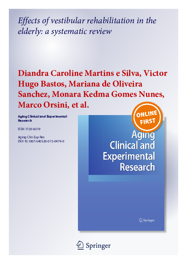 (PDF) Effects of vestibular rehabilitation in the elderly: a systematic ...