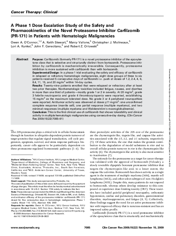 (PDF) A Phase 1 Dose Escalation Study of the Safety and ...