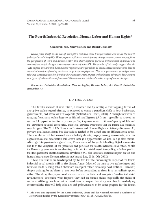 (PDF) The Fourth Industrial Revolution, Human Labor and Human Rights ...