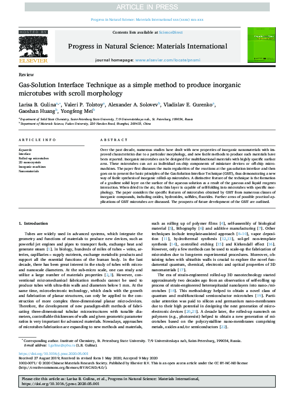 (PDF) Gas-Solution Interface Technique as a simple method to produce ...