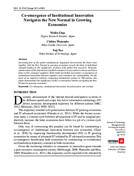(PDF) Co-emergence of Institutional Innovation Navigates the New Normal ...