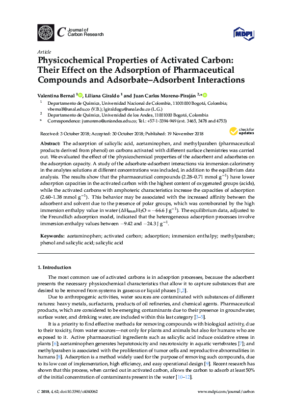 (PDF) Physicochemical Properties of Activated Carbon: Their Effect on ...