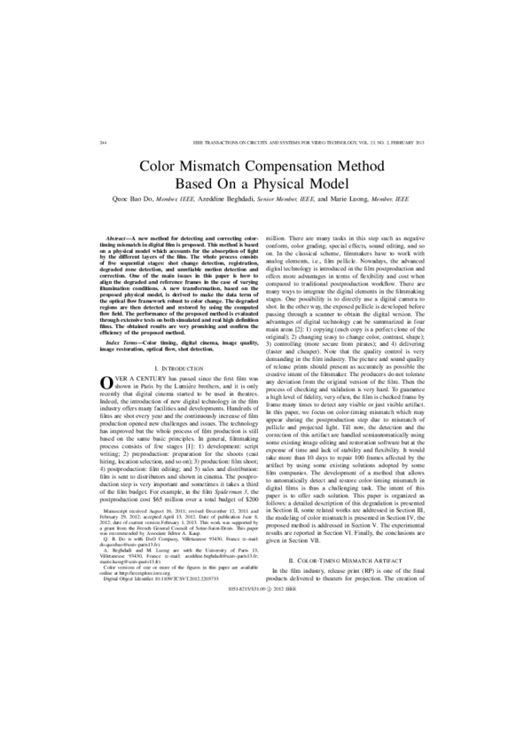 (PDF) Color Mismatch Compensation Method Based on a Physical Model