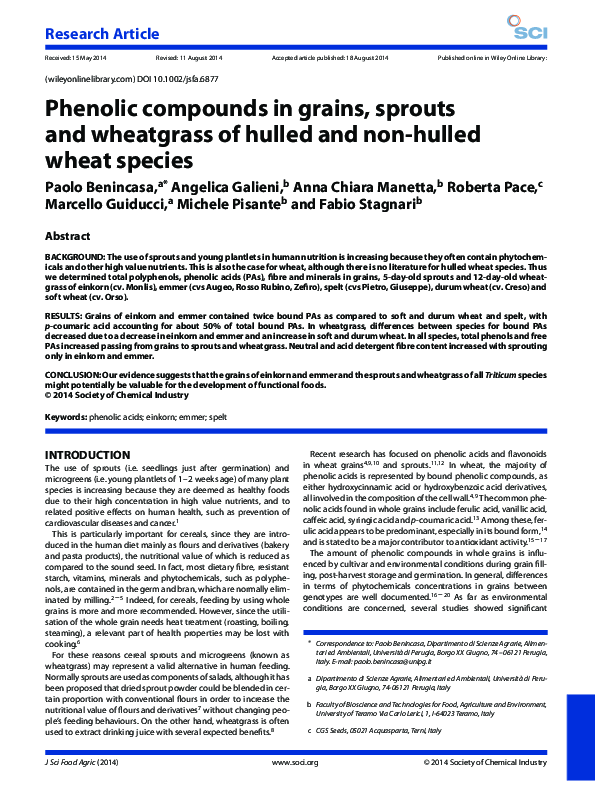 (PDF) Phenolic compounds in grains, sprouts and wheatgrass of hulled ...