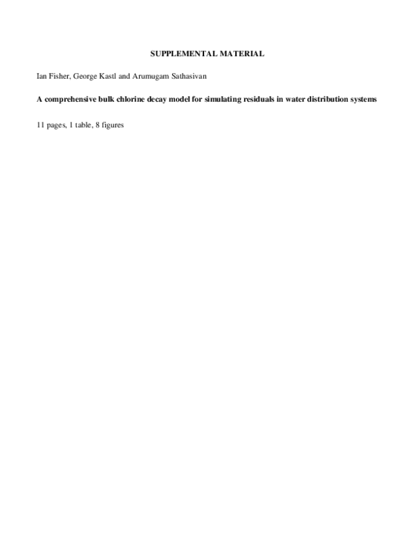 (PDF) A comprehensive bulk chlorine decay model for simulating ...