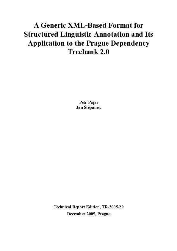 (PDF) A Generic XML-Based Format for Structured Linguistic Annotation ...