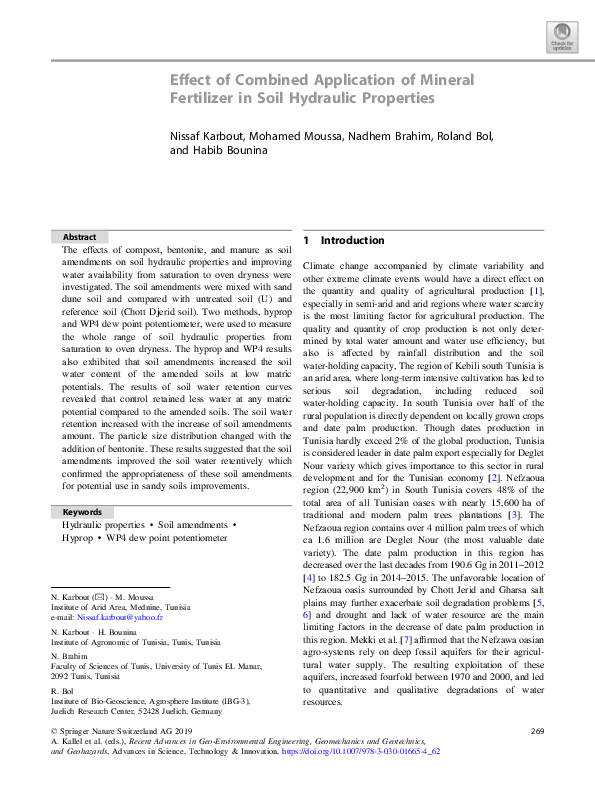 (PDF) Effect of Combined Application of Mineral Fertilizer in Soil ...