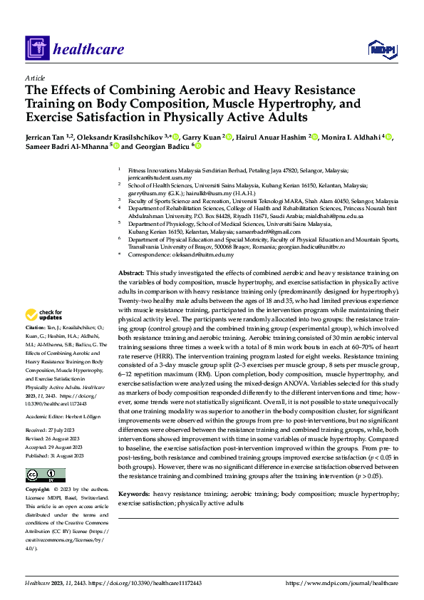 (PDF) The Effects of Combining Aerobic and Heavy Resistance Training on ...