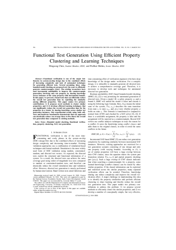 (PDF) Functional Test Generation Using Efficient Property Clustering ...