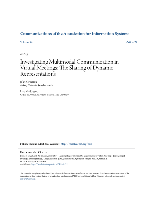(PDF) Investigating Multimodal Communication in Virtual Meetings: The ...