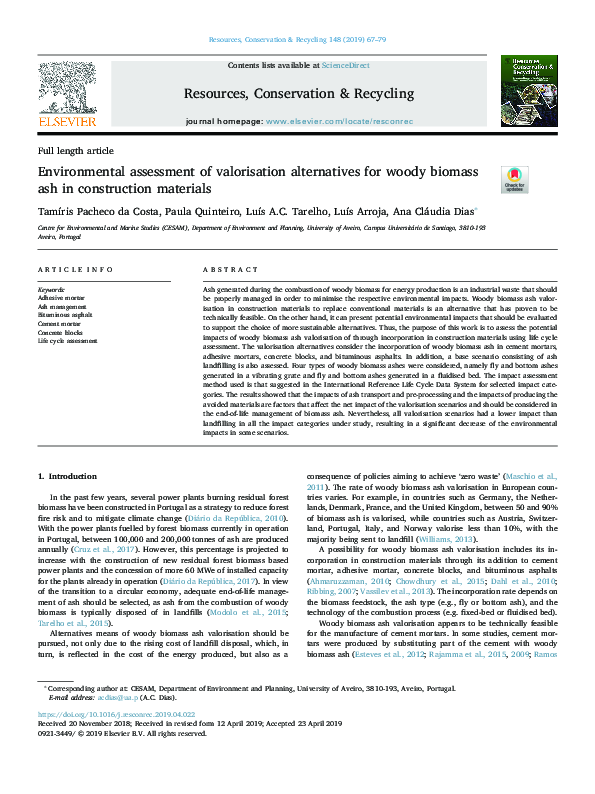 (PDF) Environmental assessment of valorisation alternatives for woody ...
