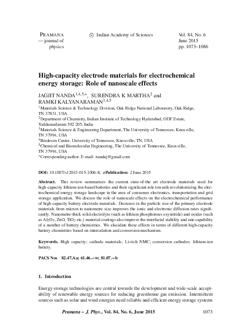 (PDF) High-capacity electrode materials for electrochemical energy ...